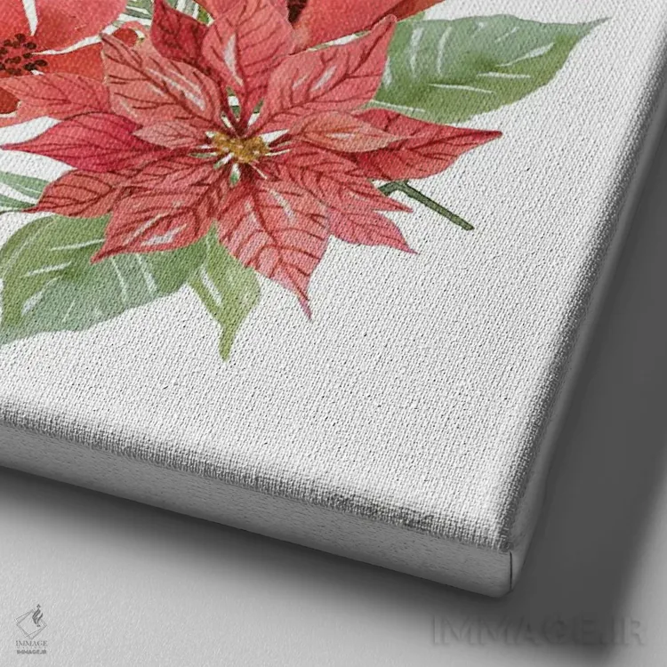 تابلو Hope & Love Wreath,حلقه گل ایمان، امید و عشق کریسمسی اثر سیندی جیکوبز - نمای نزدیک بافت بوم