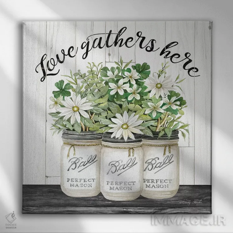 تابلو شیشههای سفید اثر سیندی جیکوبز - نمای روبهرو روی دیوار