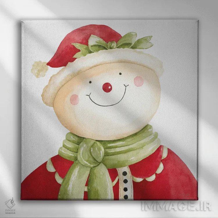 تابلو آدم برفی تعطیلات اثر سیندی جیکوبز - نمای روبهرو روی دیوار