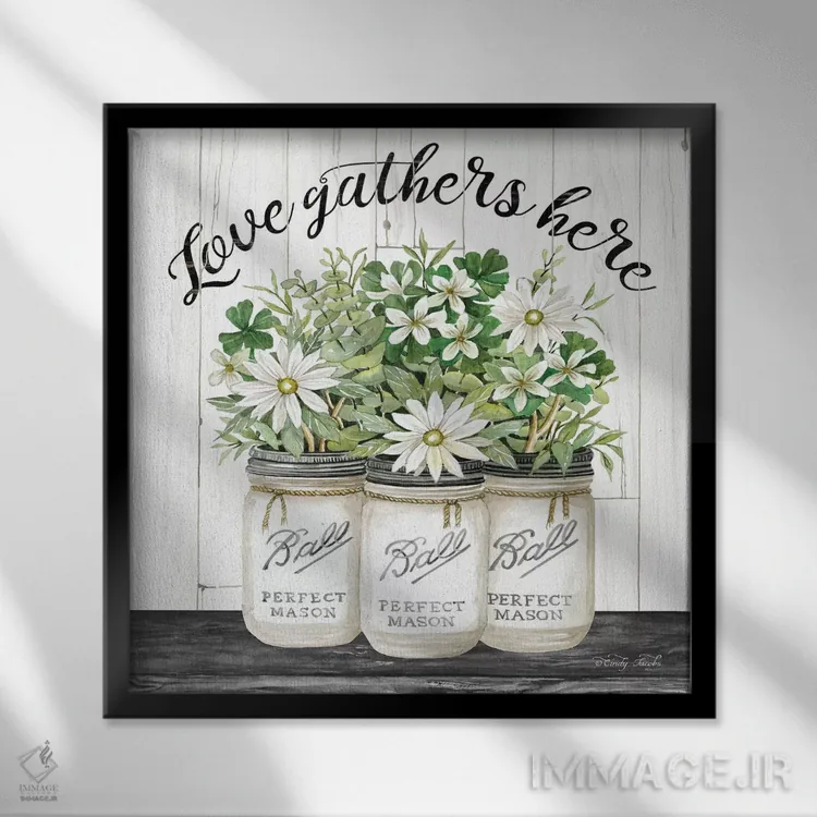 تابلو شیشههای سفید اثر سیندی جیکوبز - نمای قابدار مشکی