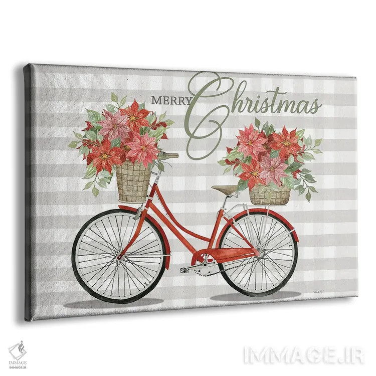 تابلو دوچرخهٔ کریسمس مبارک شمارهٔ یک اثر سیندی جیکوبز - نمای پرسپکتیو محصول