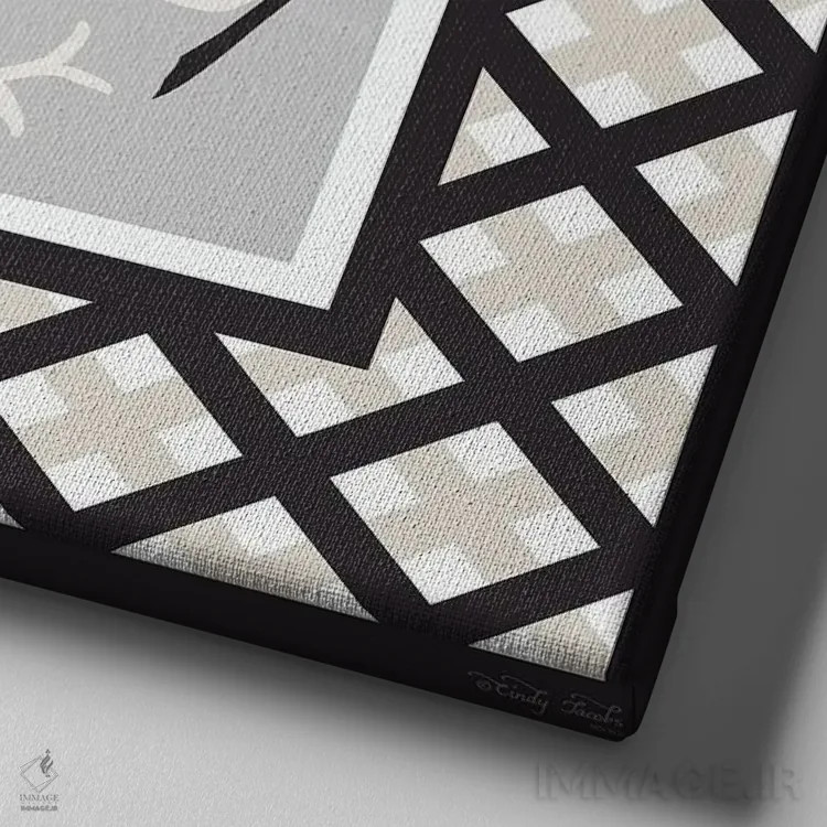 تابلو شیطنت میمونها اثر سیندی جیکوبز - نمای نزدیک بافت بوم