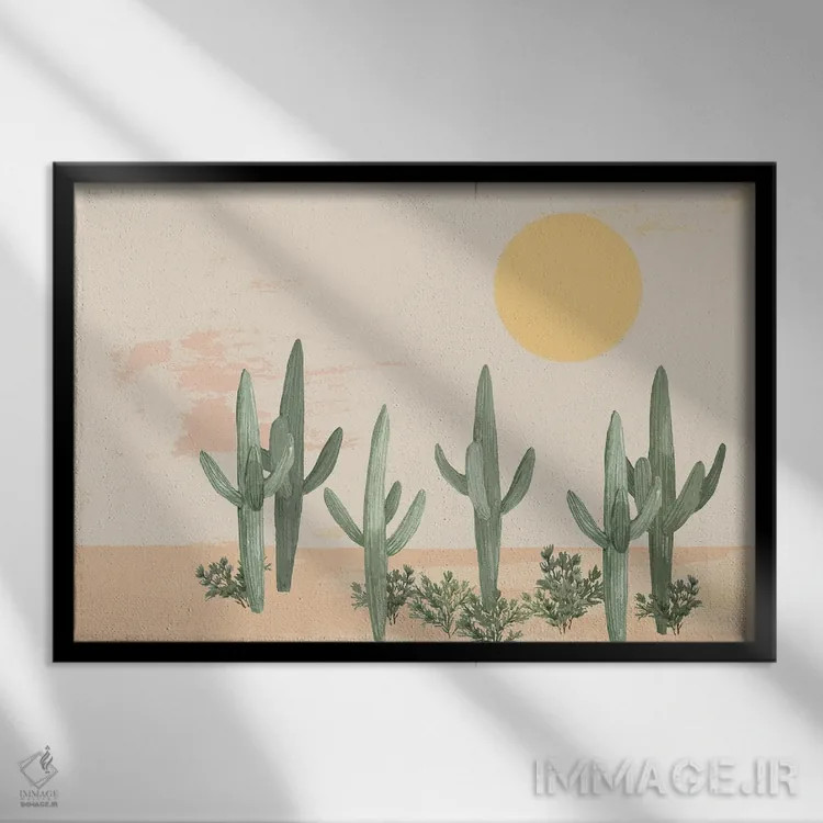تابلو خورشید کویری شمارهٔ دو اثر سیندی جیکوبز - نمای قابدار مشکی