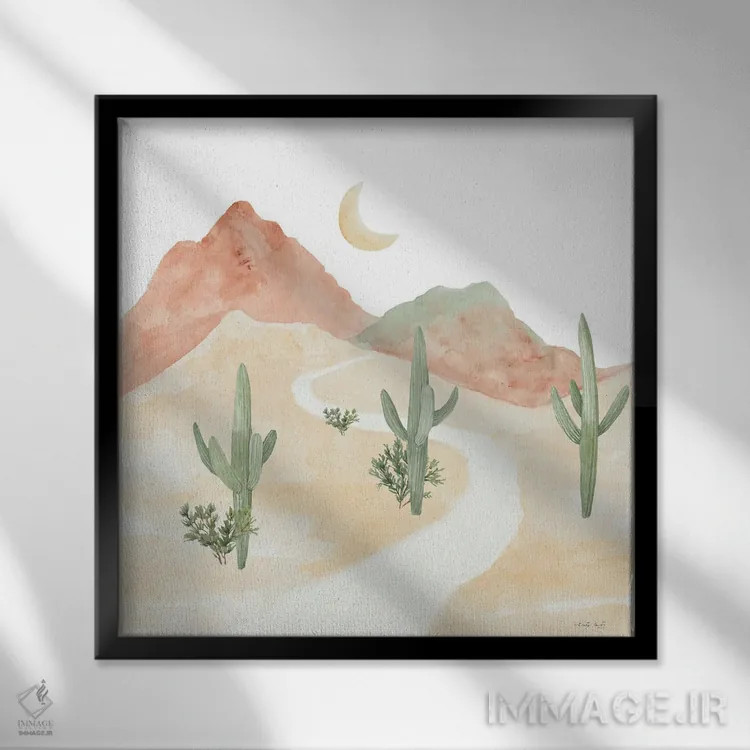 تابلو ماه کویری شمارهٔ یک اثر سیندی جیکوبز - نمای قابدار مشکی
