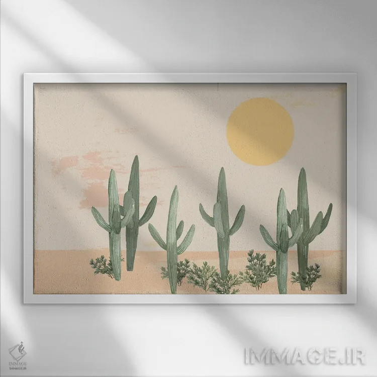 تابلو خورشید کویری شمارهٔ دو اثر سیندی جیکوبز - نمای قابدار سفید
