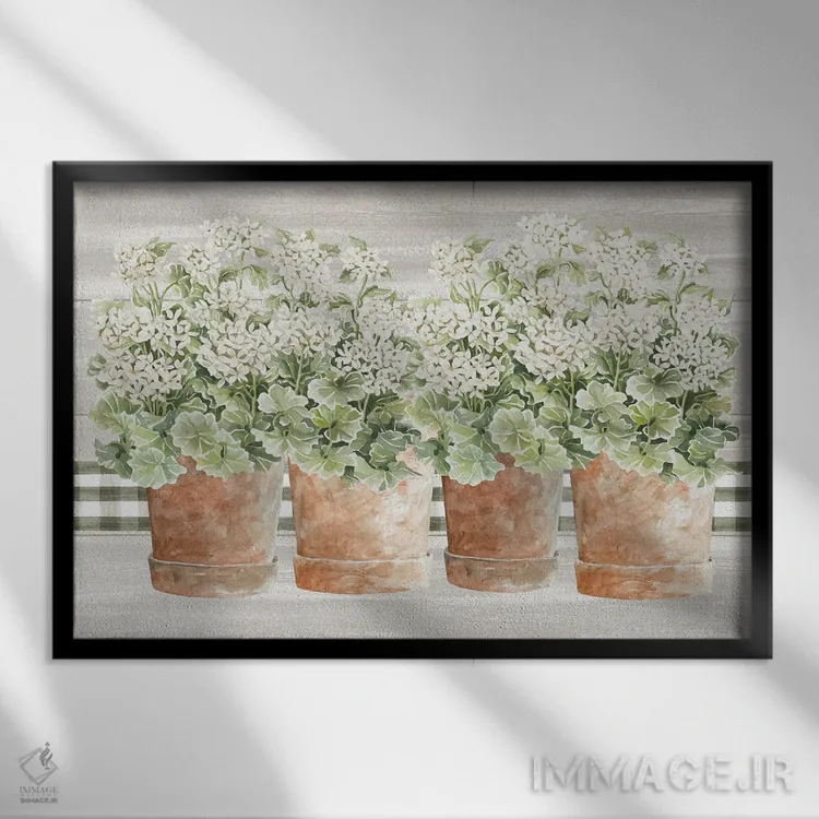 تابلو شمعدانیهای خوشامدگوی شمارهٔ دو اثر سیندی جیکوبز - نمای قابدار مشکی