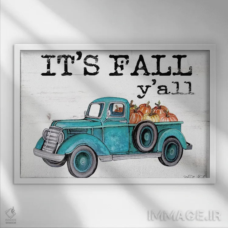 تابلو پاییز شده دوستان اثر سیندی جیکوبز - نمای قابدار سفید