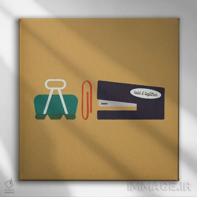 تابلو خودت را جمع و جور کن اثر کارمن جابیر - نمای روبهرو روی دیوار