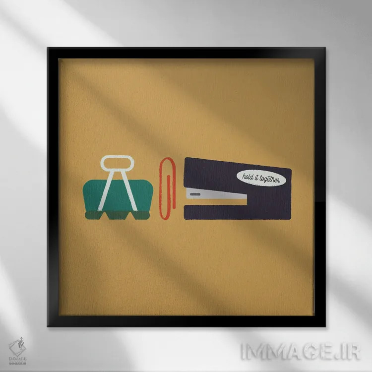 تابلو خودت را جمع و جور کن اثر کارمن جابیر - نمای قابدار مشکی