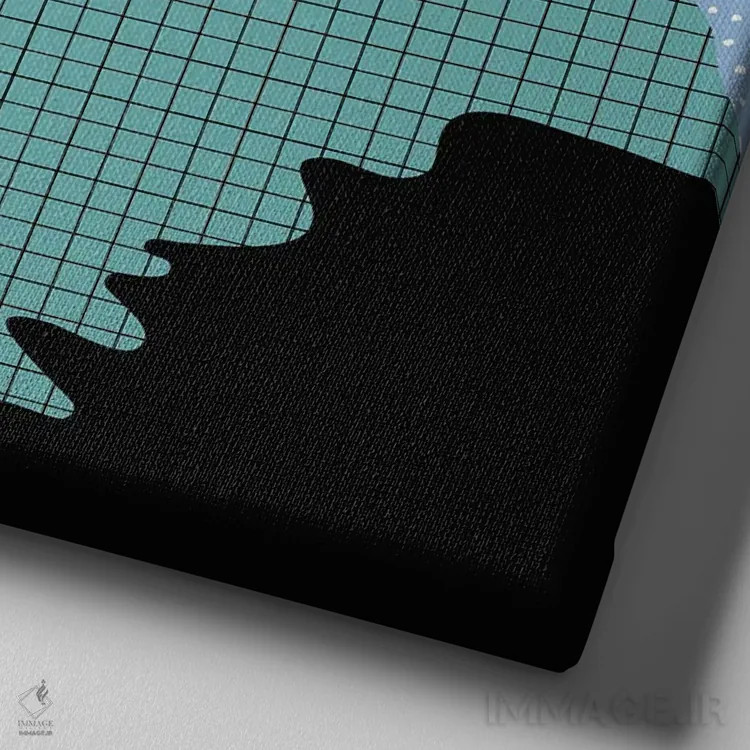 تابلو و حرکت میکنیم اثر کارمن جابیر - نمای نزدیک بافت بوم