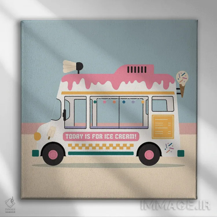 تابلو وانت بستنی اثر کارمن جابیر - نمای روبهرو روی دیوار