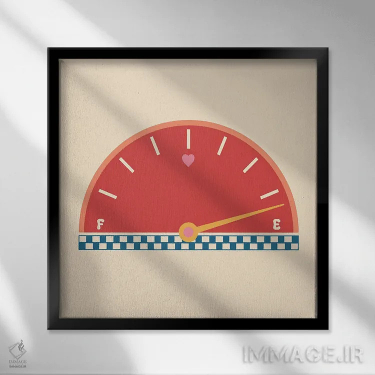 تابلو سنجش قلب اثر کارمن جابیر - نمای قابدار مشکی