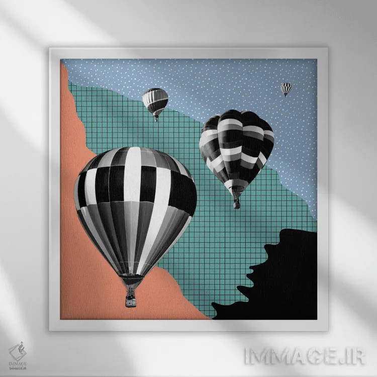 تابلو و حرکت میکنیم اثر کارمن جابیر - نمای قابدار سفید