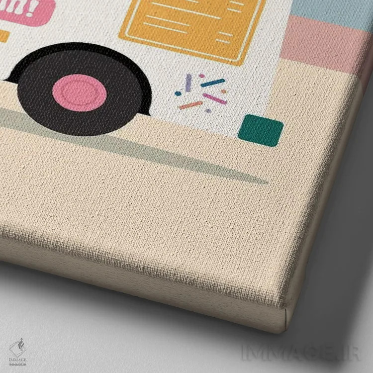 تابلو وانت بستنی اثر کارمن جابیر - نمای نزدیک بافت بوم