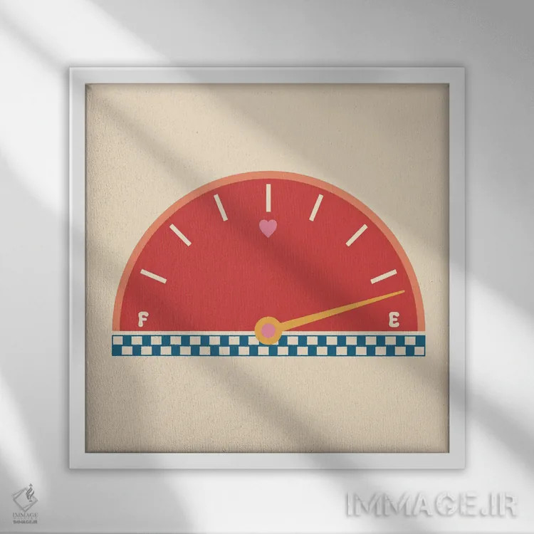 تابلو سنجش قلب اثر کارمن جابیر - نمای قابدار سفید