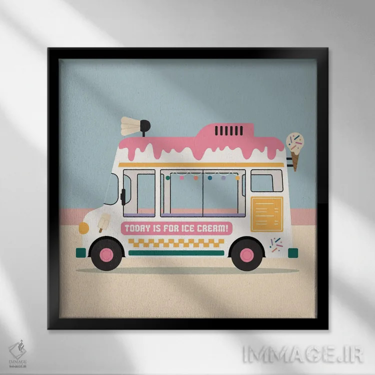 تابلو وانت بستنی اثر کارمن جابیر - نمای قابدار مشکی