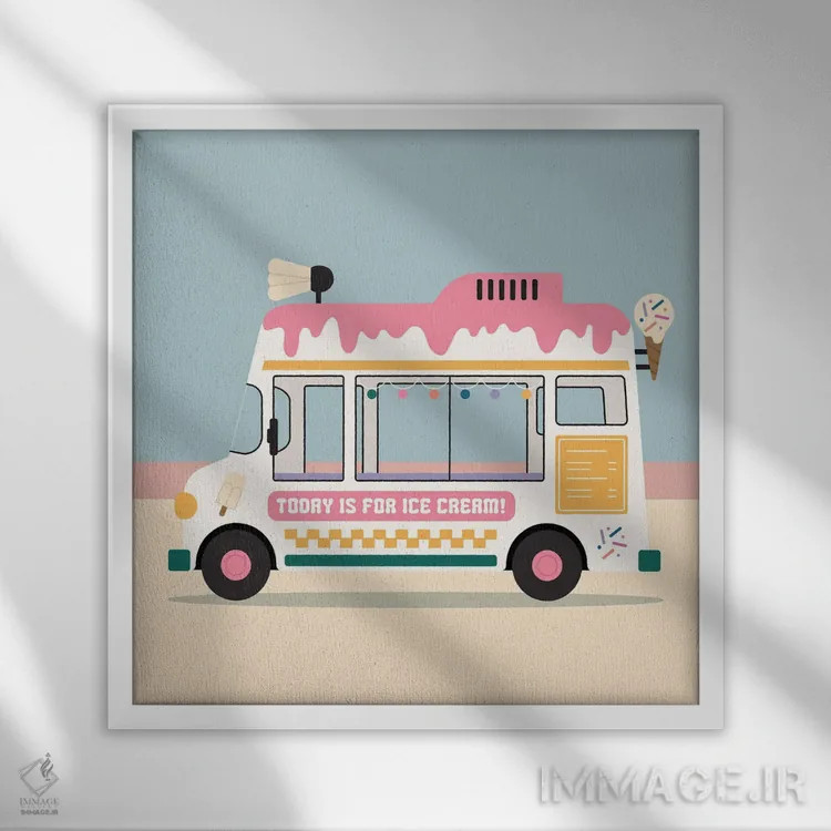 تابلو وانت بستنی اثر کارمن جابیر - نمای قابدار سفید