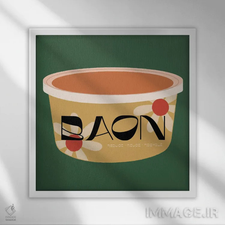 تابلو بائون (میانوعده یا غذای خانگی فیلیپینی) اثر کارمن جابیر - نمای قابدار سفید