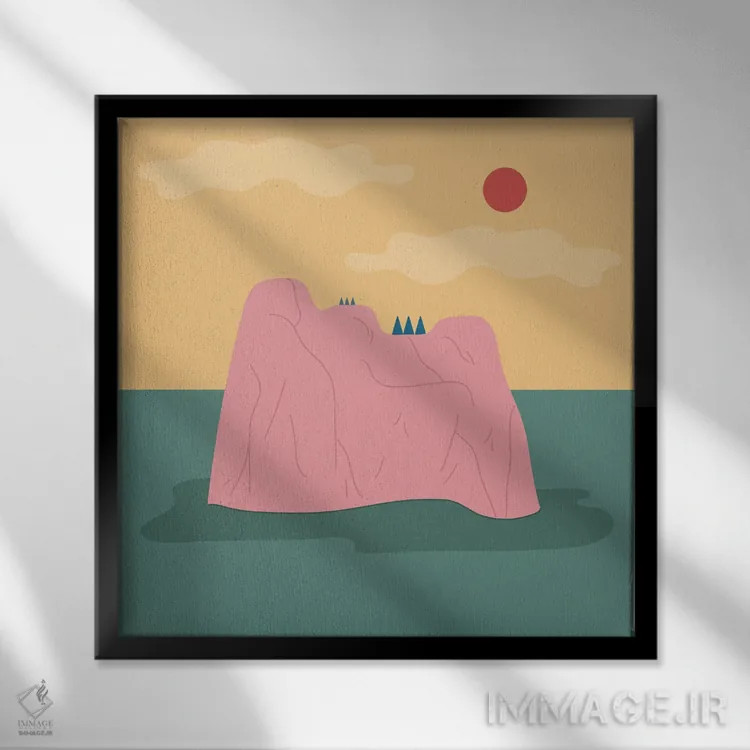 تابلو جزیره اثر کارمن جابیر - نمای قابدار مشکی