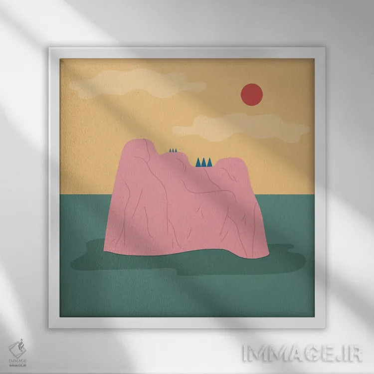 تابلو جزیره اثر کارمن جابیر - نمای قابدار سفید