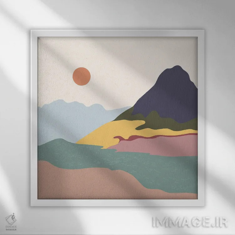 تابلو قله اثر کارمن جابیر - نمای قابدار سفید