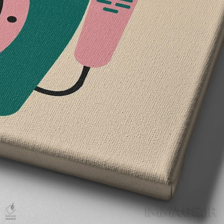 تابلو همخوانی کردن اثر کارمن جابیر - نمای نزدیک بافت بوم