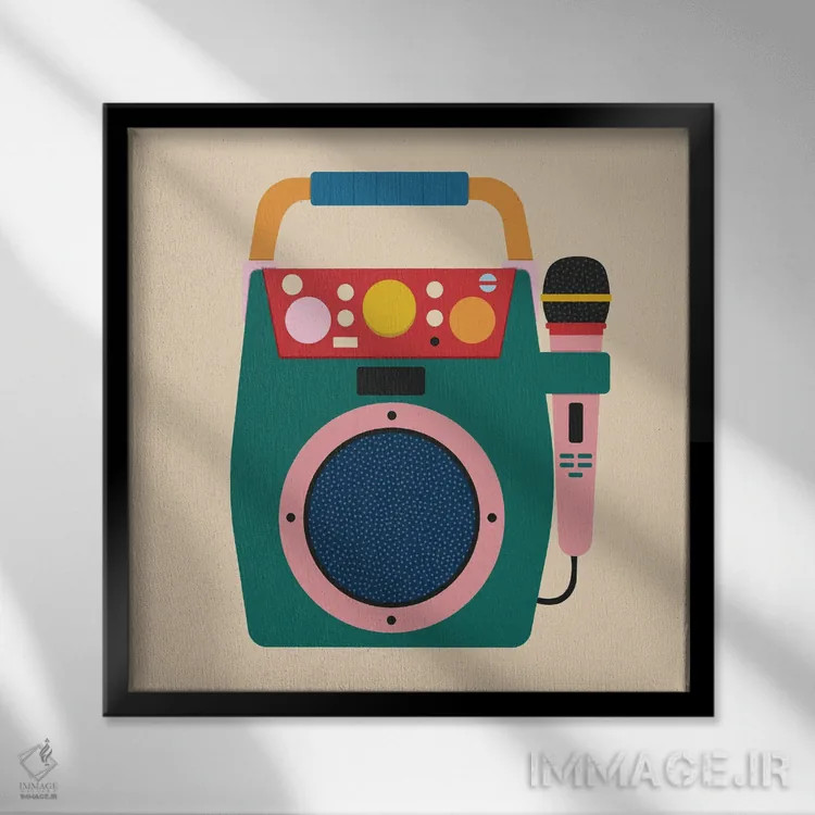 تابلو همخوانی کردن اثر کارمن جابیر - نمای قابدار مشکی