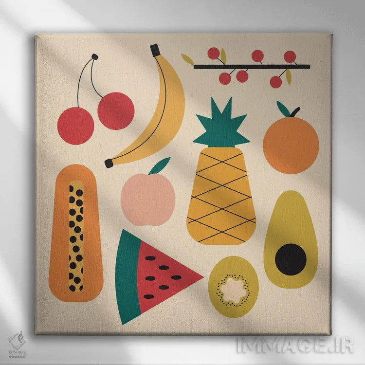 تابلو میوههای تابستانی اثر کارمن جابیر - نمای روبهرو روی دیوار