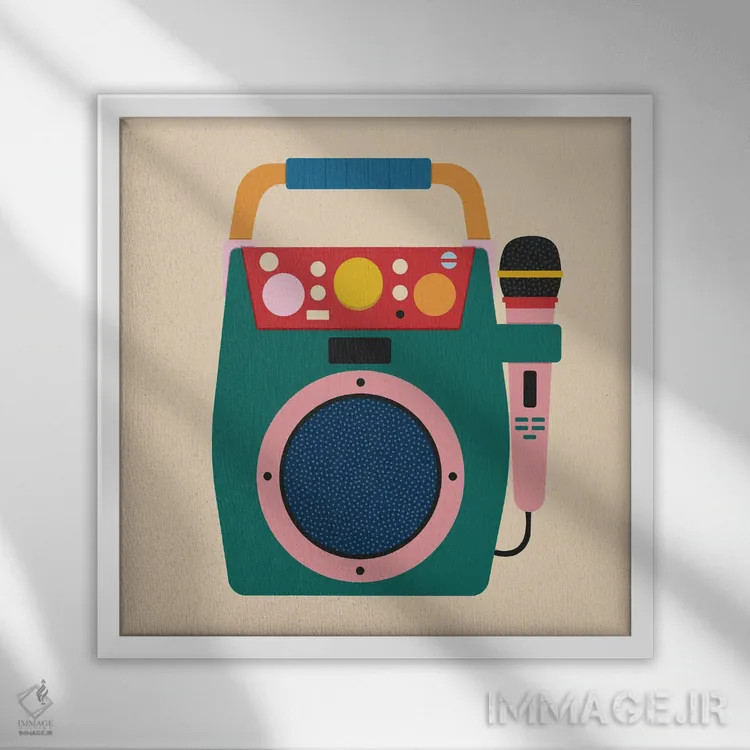 تابلو همخوانی کردن اثر کارمن جابیر - نمای قابدار سفید