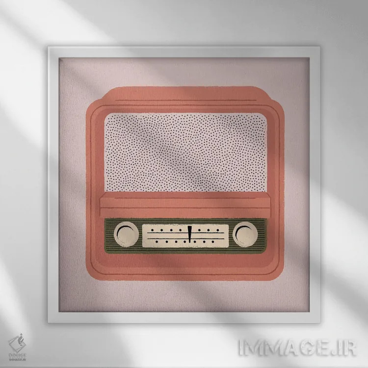 تابلو رادیو اثر کارمن جابیر - نمای قابدار سفید