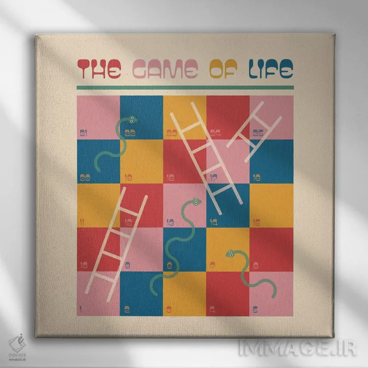 تابلو بالا و پایین اثر کارمن جابیر - نمای روبهرو روی دیوار