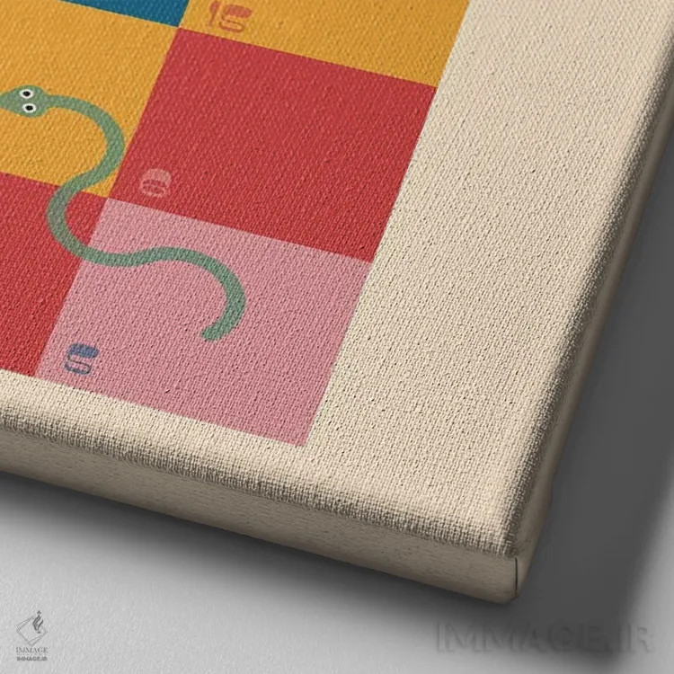 تابلو بالا و پایین اثر کارمن جابیر - نمای نزدیک بافت بوم