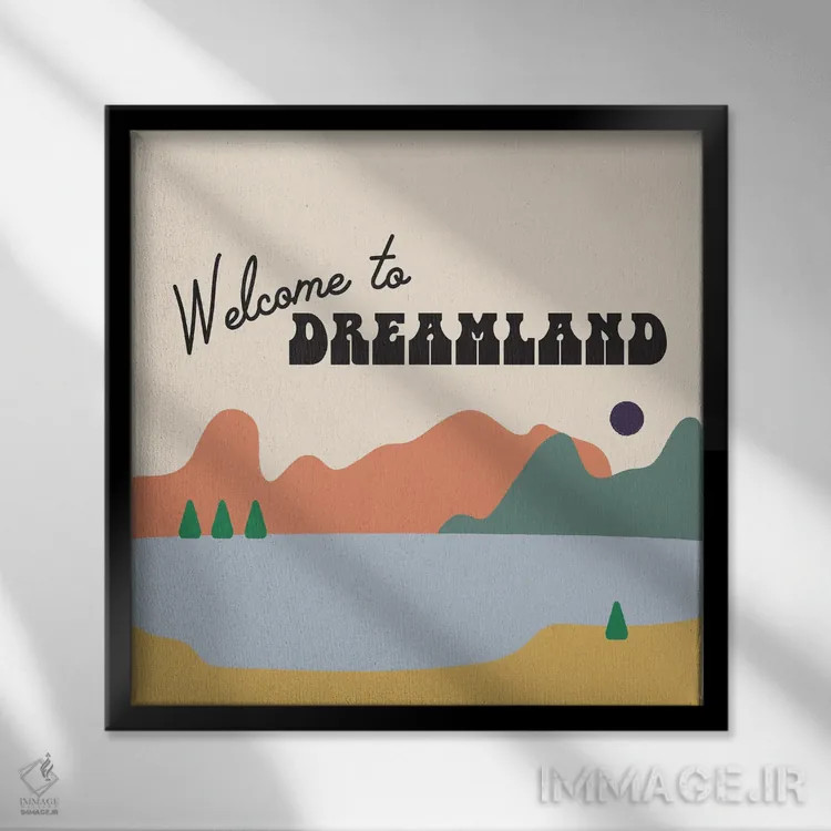 تابلو به سرزمین رؤیا خوش آمدی اثر کارمن جابیر - نمای قابدار مشکی