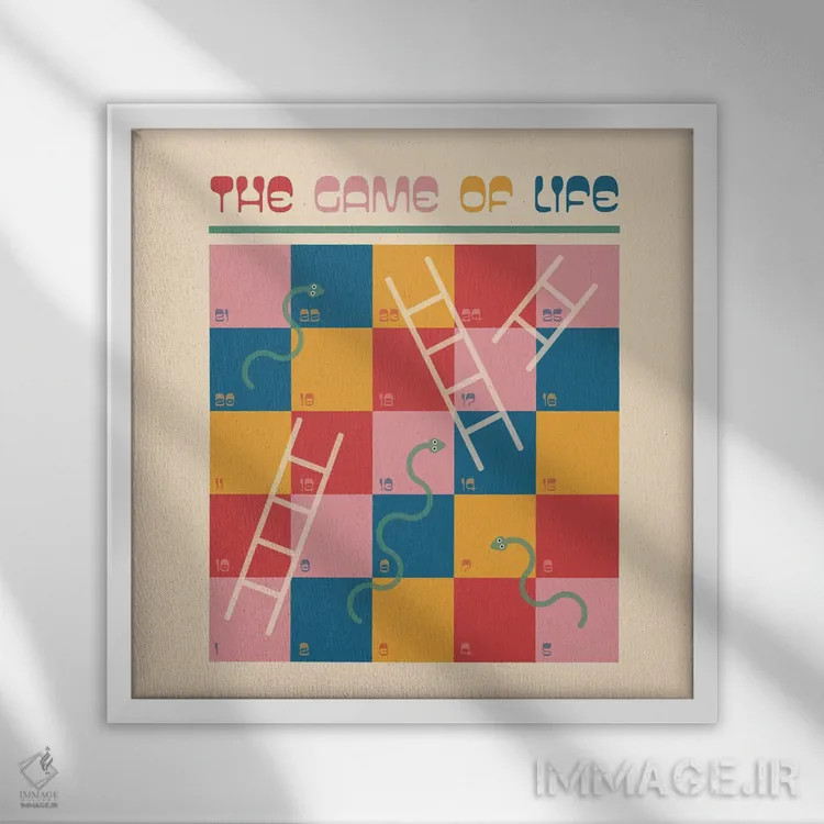 تابلو بالا و پایین اثر کارمن جابیر - نمای قابدار سفید