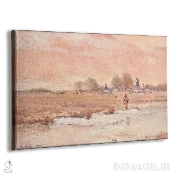 تابلو روستای سرخپوستان آمریکا اثر ارنست چیریاکا - نمای پرسپکتیو محصول