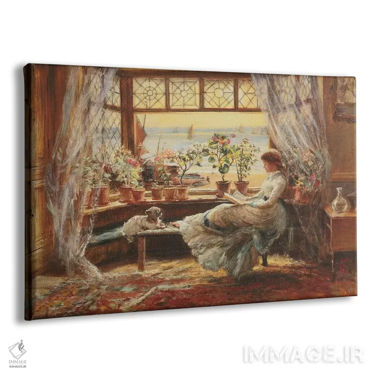 تابلو Hasti,مطالعه کنار پنجره، هستی اثر چارلز جیمز لوئیس - نمای پرسپکتیو محصول