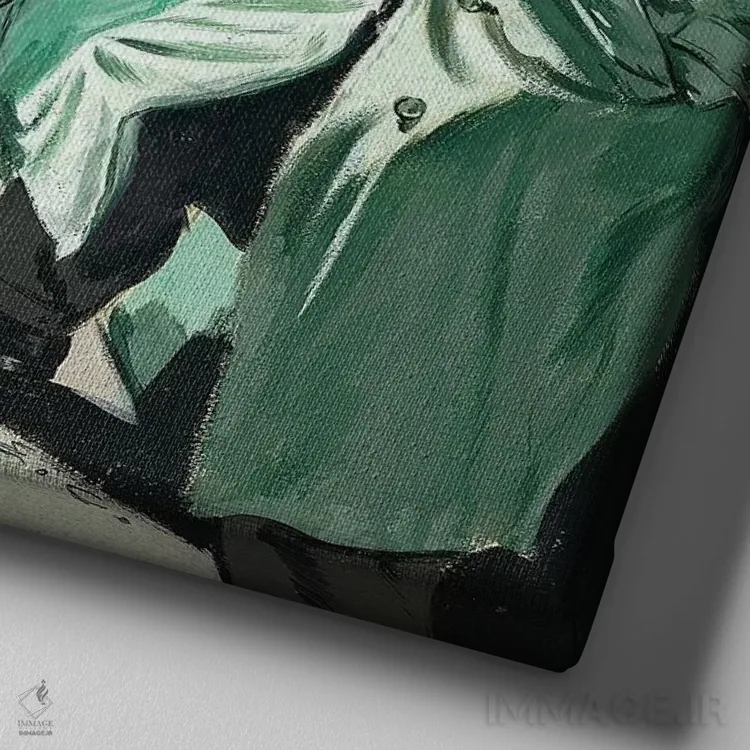 تابلو کارآگاه چهارم اثر ارنست چیریاکا - نمای نزدیک بافت بوم