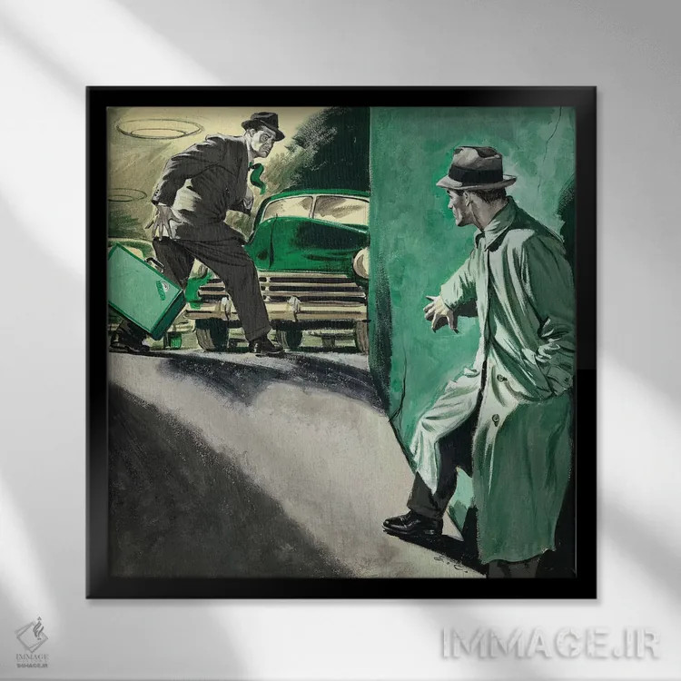 تابلو کارآگاه چهارم اثر ارنست چیریاکا - نمای قابدار مشکی