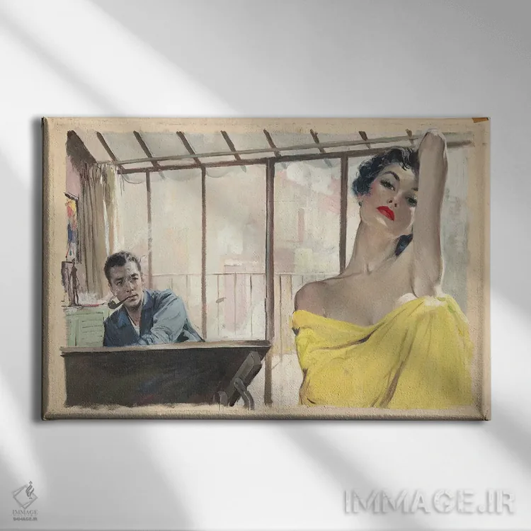 تابلو ژست گرفتن اثر ارنست چیریاکا - نمای روبهرو روی دیوار