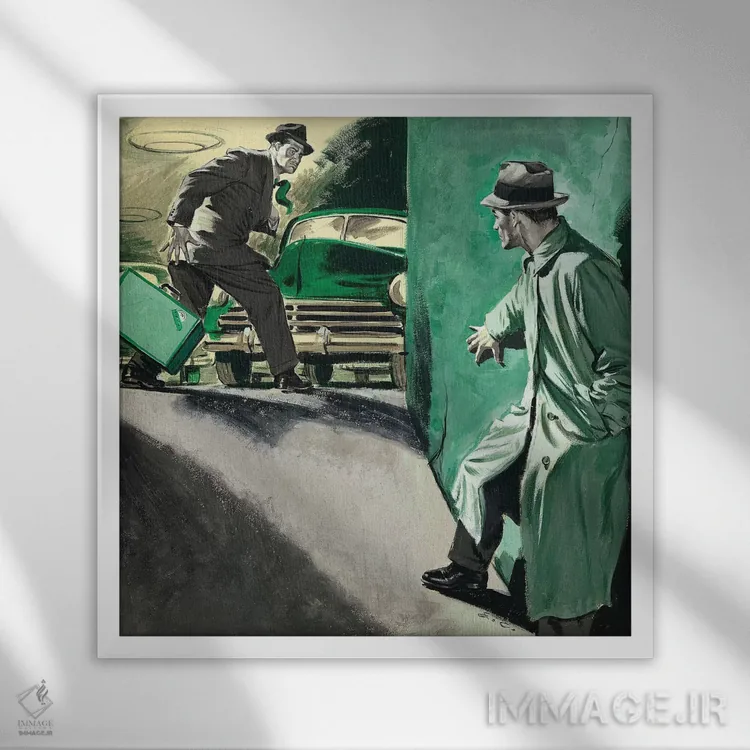 تابلو کارآگاه چهارم اثر ارنست چیریاکا - نمای قابدار سفید