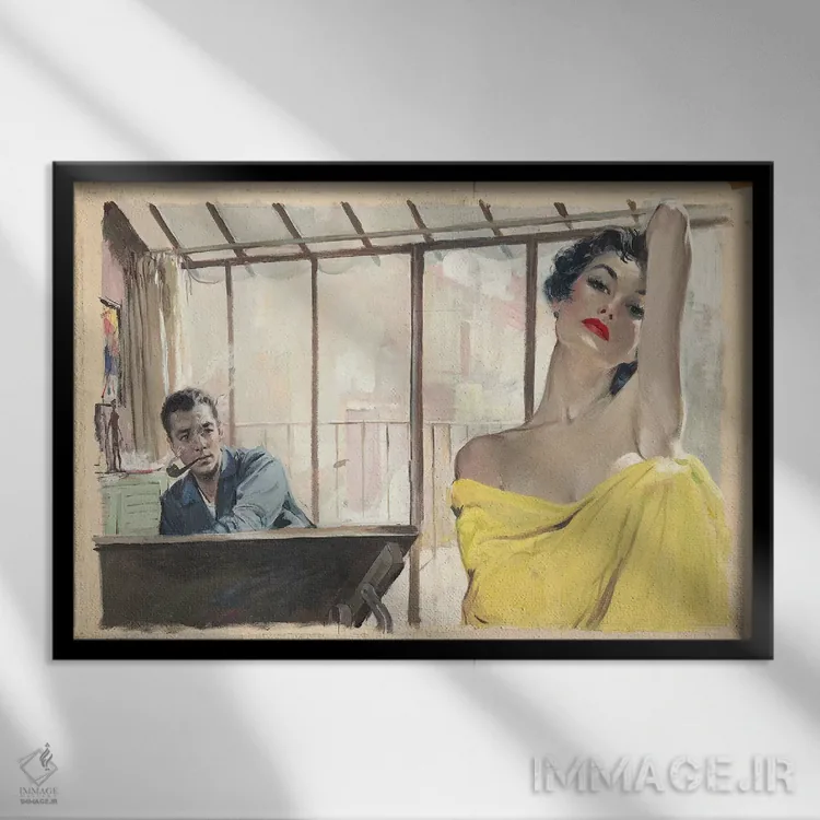 تابلو ژست گرفتن اثر ارنست چیریاکا - نمای قابدار مشکی
