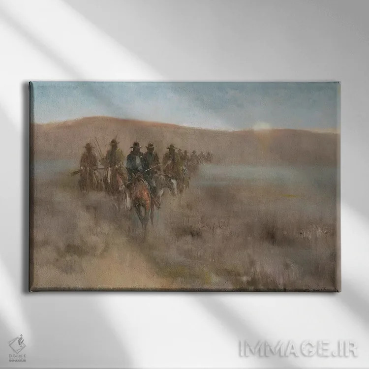 تابلو گروه تعقیب (اول) اثر ارنست چیریاکا - نمای روبهرو روی دیوار