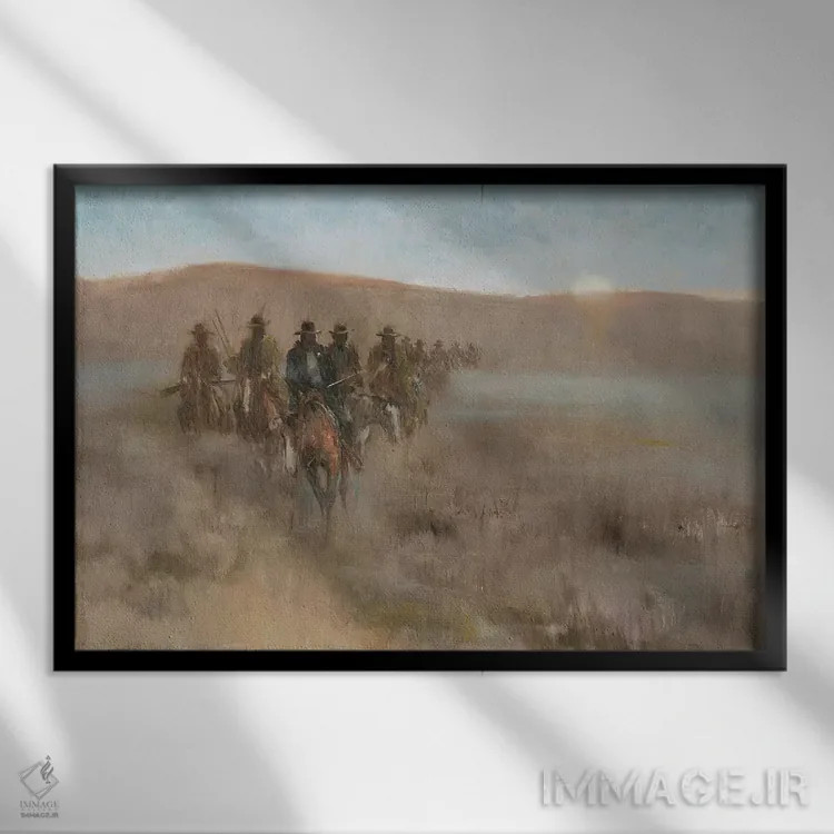 تابلو گروه تعقیب (اول) اثر ارنست چیریاکا - نمای قابدار مشکی