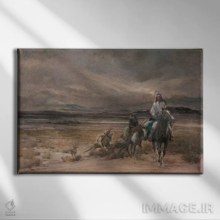 تابلو سواران در طوفان اثر ارنست چیریاکا - نمای روبهرو روی دیوار