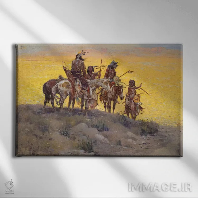 تابلو دیدهبانان در دشت اثر ارنست چیریاکا - نمای روبهرو روی دیوار