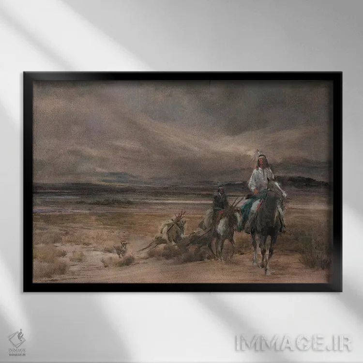 تابلو سواران در طوفان اثر ارنست چیریاکا - نمای قابدار مشکی