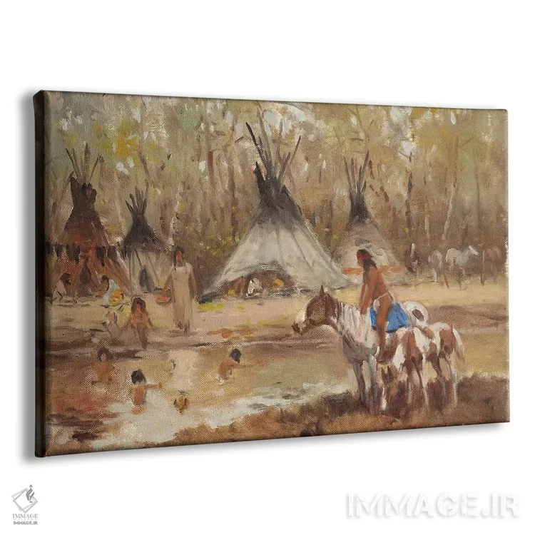 تابلو اردوگاه سو (قبیله سرخپوستان) اثر ارنست چیریاکا - نمای پرسپکتیو محصول