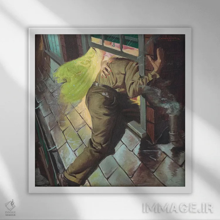 تابلو قراردیدار اثر ارنست چیریاکا - نمای قابدار سفید