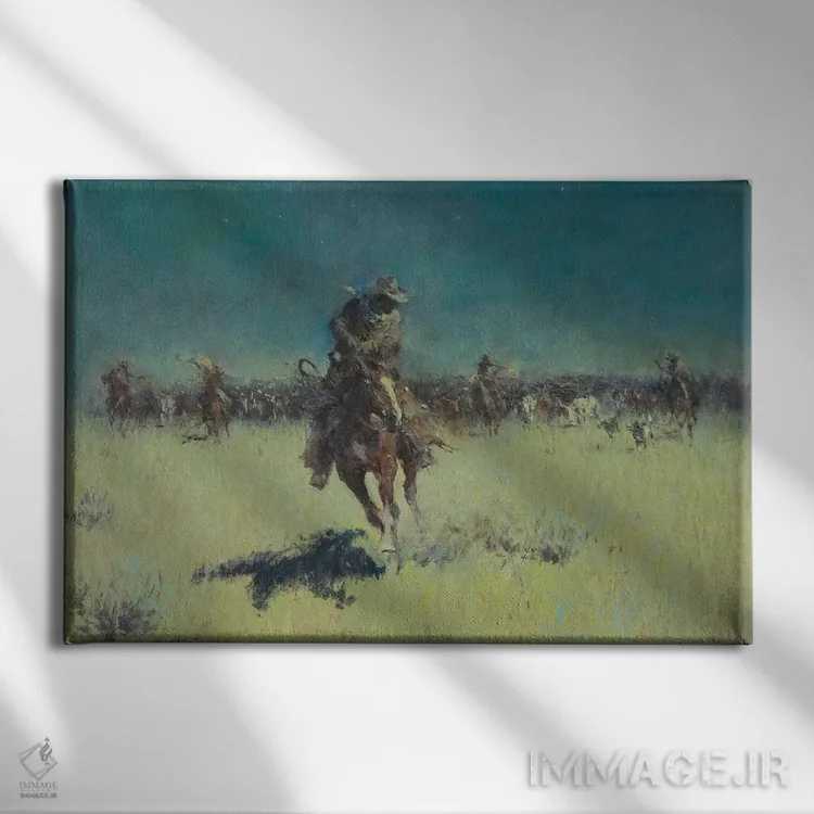 تابلو جدال در شب پرستاره اثر ارنست چیریاکا - نمای روبهرو روی دیوار