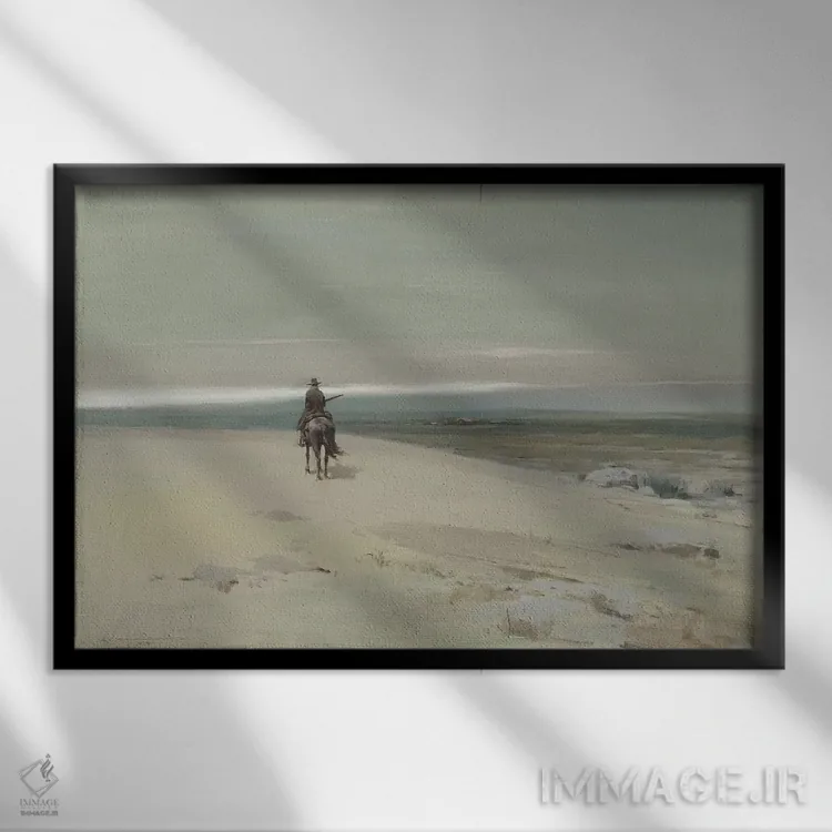 تابلو سوار تنها اثر ارنست چیریاکا - نمای قابدار مشکی